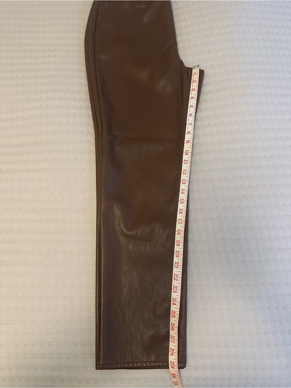 Talbots Faux Leather Straight Leg Pants Women’s Size 12 Brown 5 Pocket NWT - Picture 11 of 13